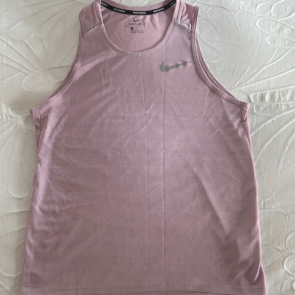 Nike Light Pink Dri-fit Tank with Silver Logo